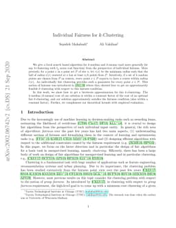 Individual Fairness for $k$-Clustering