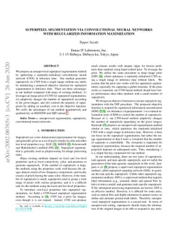 Superpixel Segmentation via Convolutional Neural Networks with
  Regularized Information Maximization