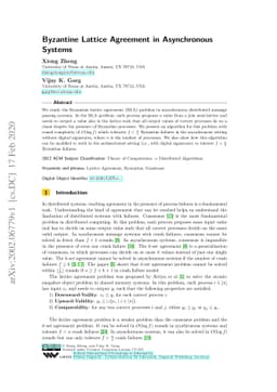 Byzantine Lattice Agreement in Asynchronous Systems