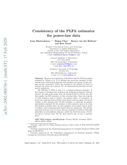 Consistency of the PLFit estimator for power-law data