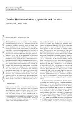 Citation Recommendation: Approaches and Datasets