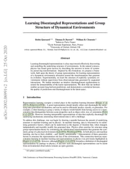 Learning Group Structure and Disentangled Representations of Dynamical
  Environments
