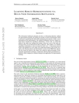 Learning Robust Representations via Multi-View Information Bottleneck