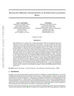 Handling Missing Annotations in Supervised Learning Data