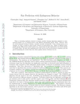 Fair Prediction with Endogenous Behavior