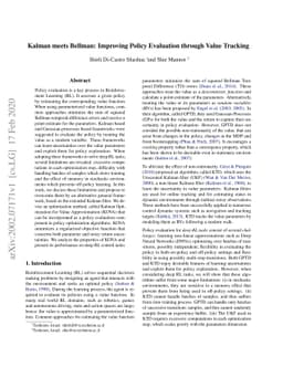 Kalman meets Bellman: Improving Policy Evaluation through Value Tracking