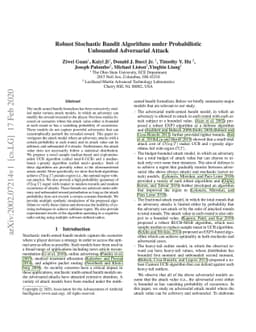 Robust Stochastic Bandit Algorithms under Probabilistic Unbounded
  Adversarial Attack
