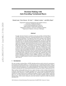 Decision-Making with Auto-Encoding Variational Bayes