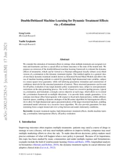 Double/Debiased Machine Learning for Dynamic Treatment Effects via
  g-Estimation