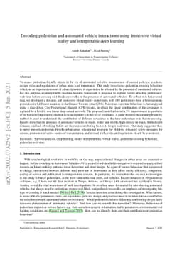 Decoding pedestrian and automated vehicle interactions using immersive
  virtual reality and interpretable deep learning