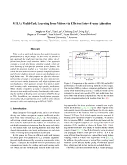 MILA: Multi-Task Learning from Videos via Efficient Inter-Frame
  Attention