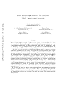 Flow: Separating Consensus and Compute -- Block Formation and Execution