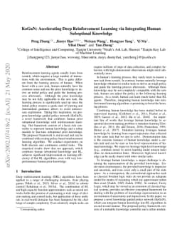 KoGuN: Accelerating Deep Reinforcement Learning via Integrating Human
  Suboptimal Knowledge