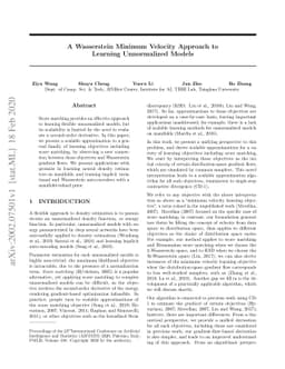 A Wasserstein Minimum Velocity Approach to Learning Unnormalized Models