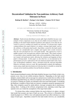Decentralized Validation for Non-malicious Arbitrary Fault Tolerance in
  Paxos