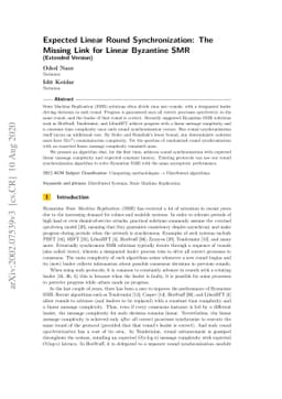 Expected Linear Round Synchronization: The Missing Link for Linear
  Byzantine SMR