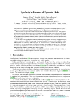 Synthesis in Presence of Dynamic Links