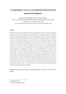 A comprehensive review on convolutional neural network in machine fault
  diagnosis