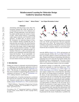Reinforcement Learning for Molecular Design Guided by Quantum Mechanics