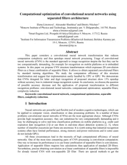 Computational optimization of convolutional neural networks using
  separated filters architecture