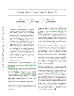 Learning Bijective Feature Maps for Linear ICA
