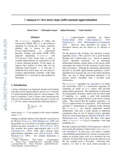 k-means++: few more steps yield constant approximation