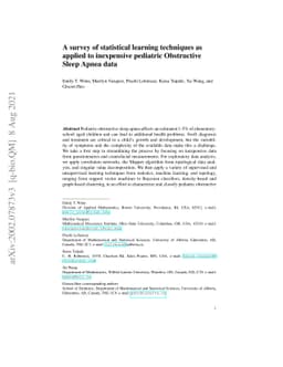 A survey of statistical learning techniques as applied to inexpensive
  pediatric Obstructive Sleep Apnea data