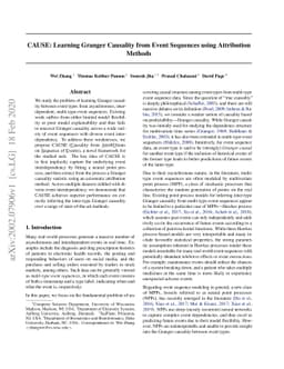 CAUSE: Learning Granger Causality from Event Sequences using Attribution
  Methods