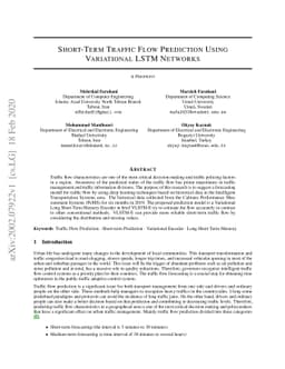 Short-Term Traffic Flow Prediction Using Variational LSTM Networks