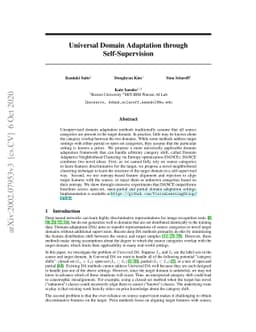 Universal Domain Adaptation through Self Supervision