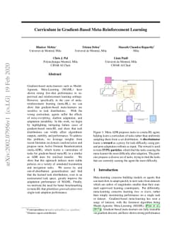 Curriculum in Gradient-Based Meta-Reinforcement Learning