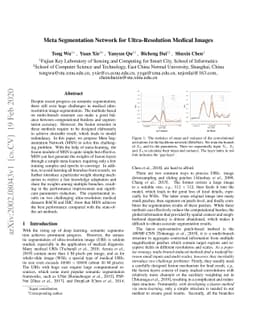 Meta Segmentation Network for Ultra-Resolution Medical Images