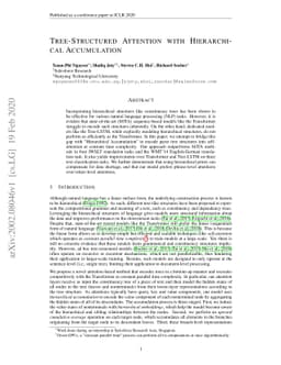 Tree-structured Attention with Hierarchical Accumulation