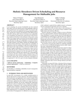 Holistic Slowdown Driven Scheduling and Resource Management for
  Malleable Jobs