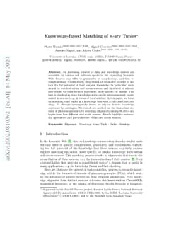 Knowledge-Based Matching of $n$-ary Tuples