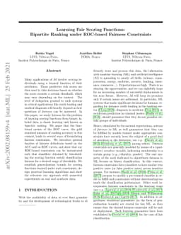 Learning Fair Scoring Functions: Bipartite Ranking under ROC-based
  Fairness Constraints