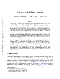 Quantum statistical query learning