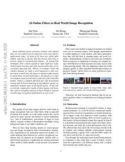 AI Online Filters to Real World Image Recognition