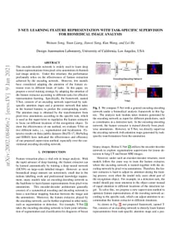 T-Net: Learning Feature Representation with Task-specific Supervision
  for Biomedical Image Analysis