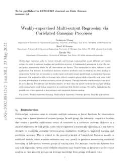 Weakly-supervised Multi-output Regression via Correlated Gaussian
  Processes