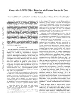 Cooperative LIDAR Object Detection via Feature Sharing in Deep Networks