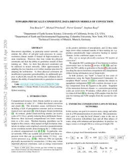 Towards Physically-consistent, Data-driven Models of Convection