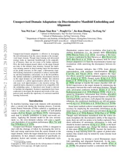 Unsupervised Domain Adaptation via Discriminative Manifold Embedding and
  Alignment