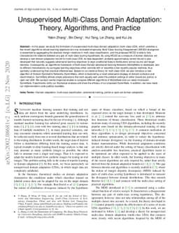 Unsupervised Multi-Class Domain Adaptation: Theory, Algorithms, and
  Practice