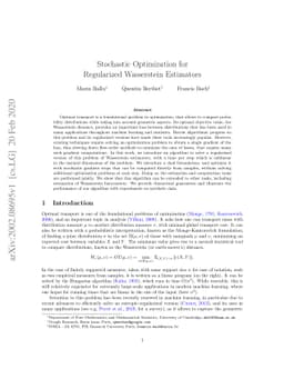 Stochastic Optimization for Regularized Wasserstein Estimators