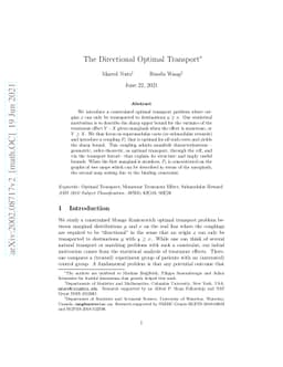 The Directional Optimal Transport