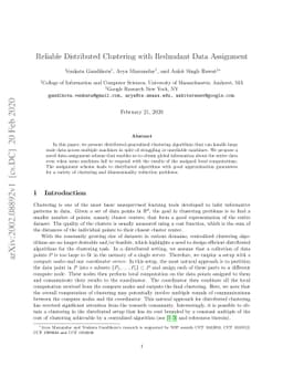 Reliable Distributed Clustering with Redundant Data Assignment