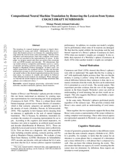 Compositional Neural Machine Translation by Removing the Lexicon from
  Syntax