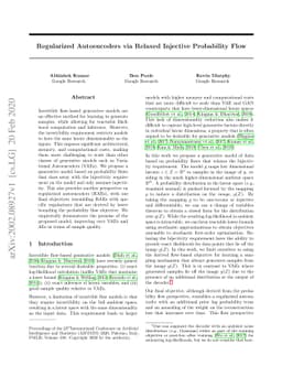 Regularized Autoencoders via Relaxed Injective Probability Flow