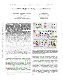SpArch: Efficient Architecture for Sparse Matrix Multiplication